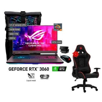 Hiraoka Laptop gaming asus rog strix g17 g713rm-ll046w 17.3" amd ryzen 9 6900hx 1tb ssd 16gb ram + silla gamer argom tech arg-ch-9010 oferta