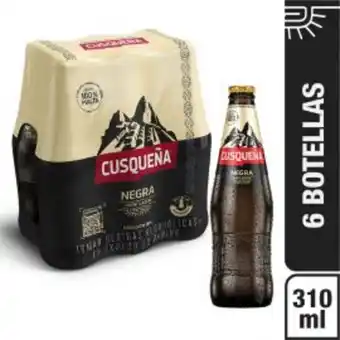 Freshmart Cerveza cusqueña negra 6pack - botella 310 ml - pack oferta