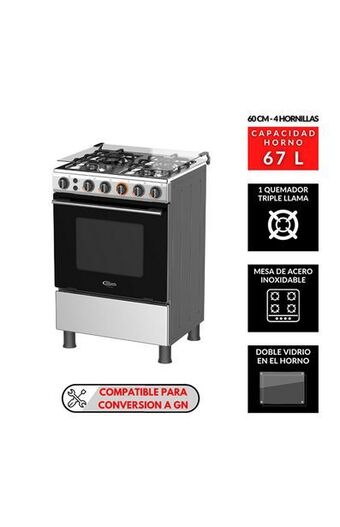 Tiendas EFE Cocina de pie a gas klimatic 24' 4 hornillas lindau oferta