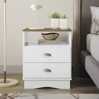 Linio Mesa de noche mica flopi 2 cajones-blanc... oferta