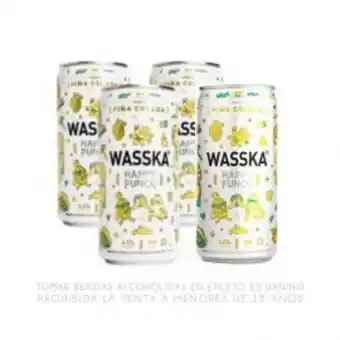 Freshmart Pack 4x3 wasska happy punch piña colada - la candelaria - lata 265 ml - unidad oferta