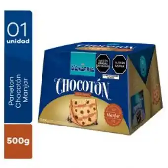 Freshmart Panetón relleno de manjar chocotón donofrio - caja 500g - unidad oferta
