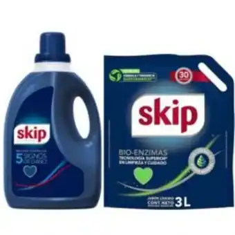Freshmart Pack detergentes liquidos - skip detergente liquido fibercare doypack 3l + skip detergente liquido fibercare botella 3l - uni oferta