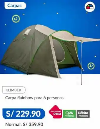 Sodimac Klimber Carpa Rainbow para 6 Persons oferta