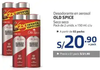 Makro Desodorante en Aerosol Old Spice Seco Seco 2 Unid x 150ml oferta