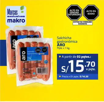 Plaza Vea Salchicha gastronómica ARO Pqte x 1 kg oferta