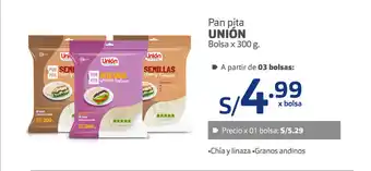 Plaza Vea Pan Pita UNION Bolsa x 300g oferta