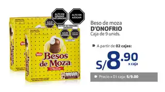 Plaza Vea Beso de moza DÓNOFRIO Caja de 9 unids oferta