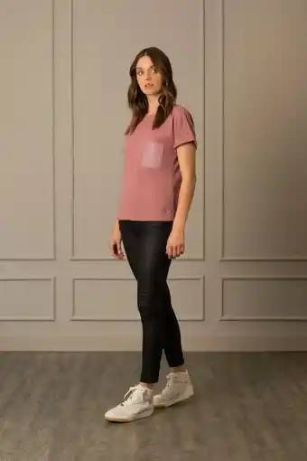 Camiseta endrinos tejido de punto para mujer bolsillo de parche