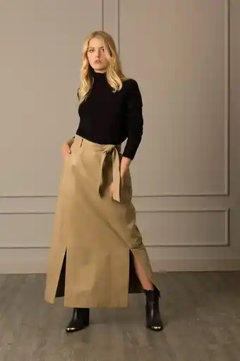 Vélez Falda maxi arándano de cuero para mujer tiro alto oferta