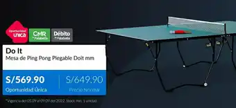 Sodimac Mesa de Ping Pong Plegable Doit mm oferta