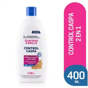 Tottus Shampoo totus 2 en 1 control caspa suavidad total 400 ml oferta