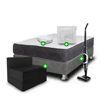 Tottus Combo cama samay 2 plz + aspiradora + sábanas + cubremaca + sofá cama oferta