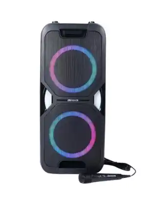 Tiendas EFE Aiwa parlante karaoke bluetooth con bateria recargable incluye microfono awpok6l oferta