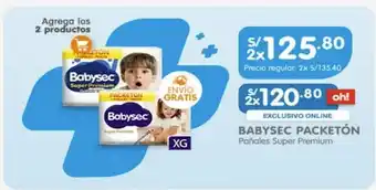 Mifarma Babysec Packeton Pañales Super Premium oferta