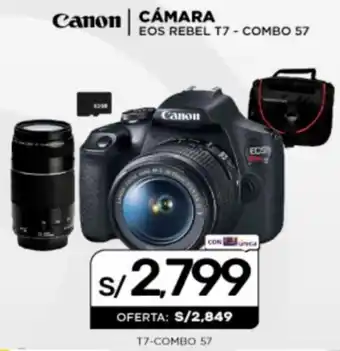 La Curacao Canon Camara EOS Rebel T7 - Combo 57 oferta