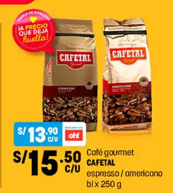 Plaza Vea Cafe gourmet Cafetal espresso / americano bl x 250g oferta