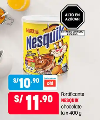 Plaza Vea Fortificante NESQUIK Chocolate la x 400g oferta