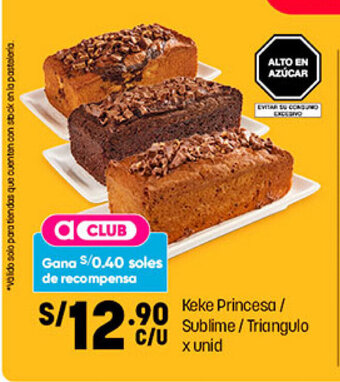 Plaza Vea Keke Princesa / Sublime / Triangulo x unid oferta