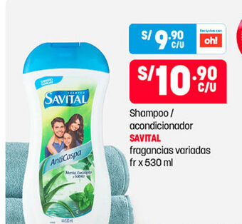 Plaza Vea Shampoo . Acondicionador SAVITAL fragancias variadas fr x 530 ml oferta