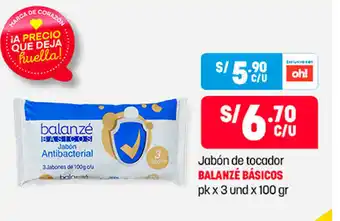 Plaza Vea Jabon de tocador Balanze Basicos pk x 3 und x 100gr oferta