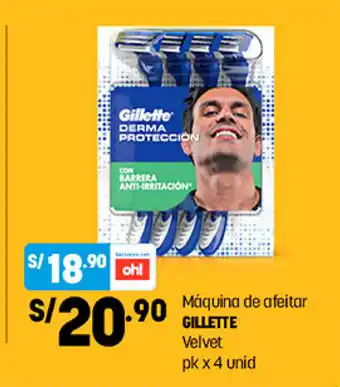 Plaza Vea Maquina de afeitar Gillete Velvet pk x 4 unid oferta