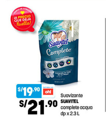 Plaza Vea Suavizante SUAVITEL complete acqua dp x 2.3 L oferta