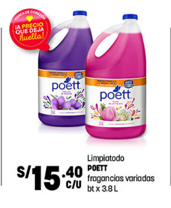 Plaza Vea Limpiatodo POETT fragancias variadas bt x 3.8 L oferta