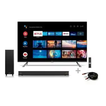 Hiraoka Tv miray qled smart 4k 50" mq50-t1000bt + soundbar miray sbm-w602bt + cable óptico digital miray cadm-vc2 oferta