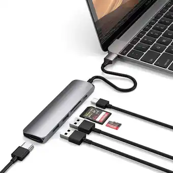 iShop Adaptador satechi tipo-c slim multimedia v2 - gris espacial oferta