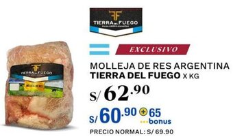 Wong Molleja de Res Argentina Tierra Del Fuego oferta