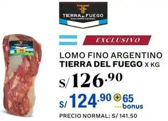Wong Lomo Fino Argentino Tierra Del Fuego oferta