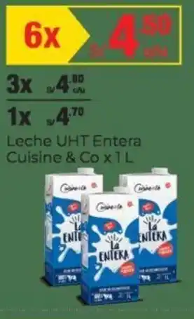 Metro Leche UHT Entera Cuisine & Co 6x1L oferta