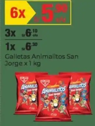 Metro Galletas Animalitos San Jorge 6x1kg oferta