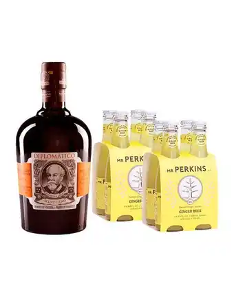 Sumon Licores Ron diplomatico mantuano 750ml 2 four pack mr perkins ginger beer 200ml oferta