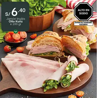 Plaza Vea Jamón Inglés Otto Kunz 100g oferta