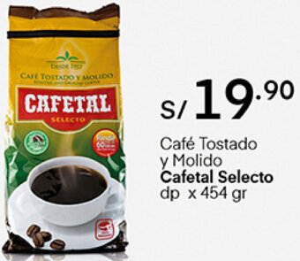 Plaza Vea Café Tostado y Molido Cafetal Selecto 454g oferta