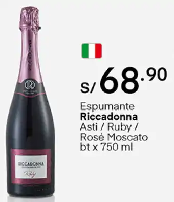 Plaza Vea Espumanta Riccadonna Asti/Ruby/Rosé Moscato 750ml oferta