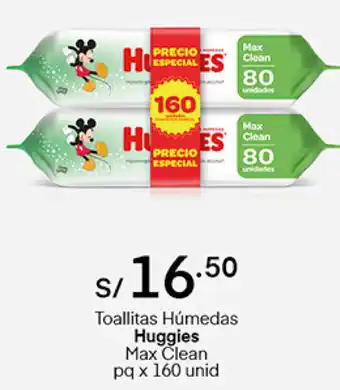 Plaza Vea Toallitas Húmedas Huggies Max Clean 160 Unid oferta