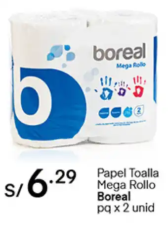 Plaza Vea Papel Toalla Mega Rollo Boreal 2 Unid oferta