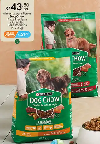 Plaza Vea Alimento para Perros Dog Chow Raza Mediana y Grande/Paza Pequeña 3kg oferta