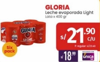 Vega Gloria Leche Evaporada Light 400g oferta