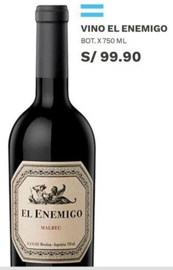 Wong Vino El Enemigo 750ml oferta
