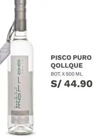 Wong Pisco Puro Qollque 500ml oferta