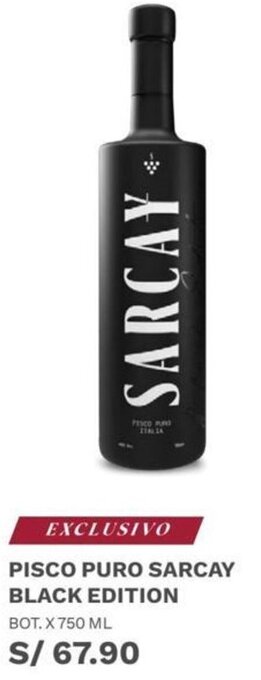 Wong Pisco Puro Sarcay Black Edition 750ml oferta