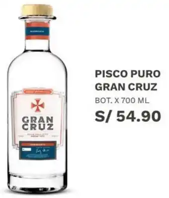 Wong Pisco Puro Gran Cruz 700ml oferta