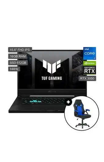 Tiendas EFE Laptop gamer asus tuf dash f15 15' intel core i7 512gb 16gb fx516pc-hn004w oferta