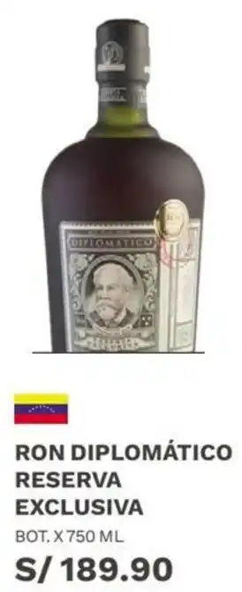 Wong Ron Diplomático Reserve Exclusive 750ml oferta