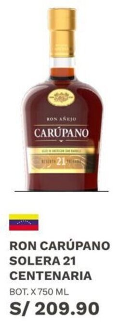 Wong Ron Carúpano Solera 21 Centenaria 750ml oferta