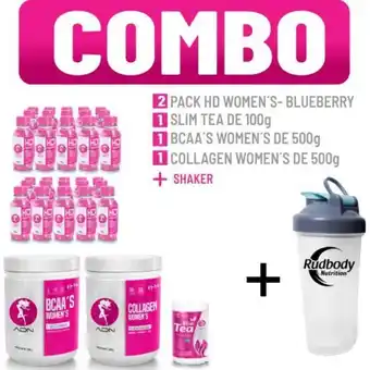 Platanitos Adn women's combo adn women's - bcaa's women's 500 gr. blueberry + collagen women's 500 gr. sandía + slim tea 100 gr. frambue oferta